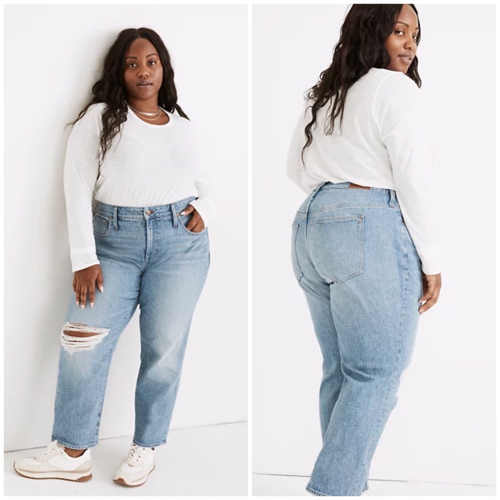 NWT Madewell The Plus Perfect Vintage Straight Jean in Reinhart Wash 24W